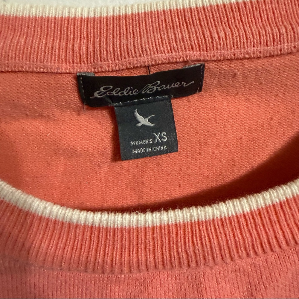 Eddie Bauer Coral and Cream Sweater - Picture 3 of 4